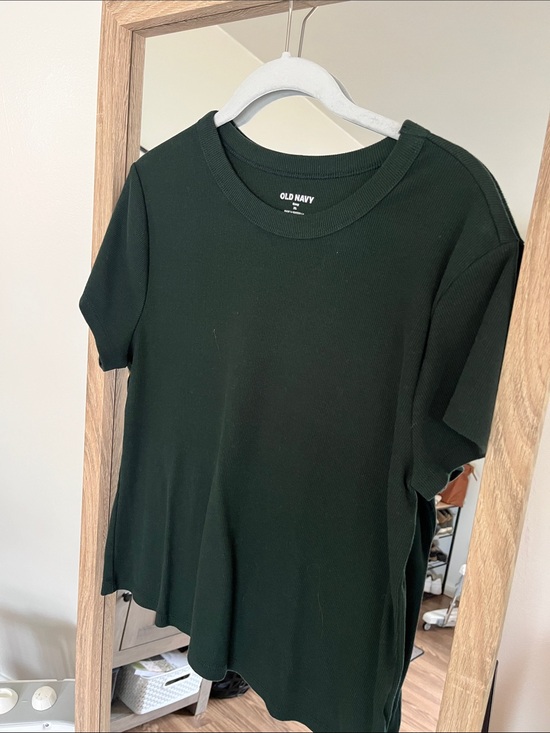Old Navy Tops - Old Navy Dark Forest Green Ribbed Short Sleeve Tee